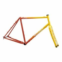 Ritchey Outback V2 Gravel Stahl-Rahmenset Mit Carbongabel Sunset Fade Rot / Gelb Gr. XS